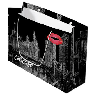 Grand Sac Cadeau Chicago River 1967 Wrigley Building Sun Times Bldg