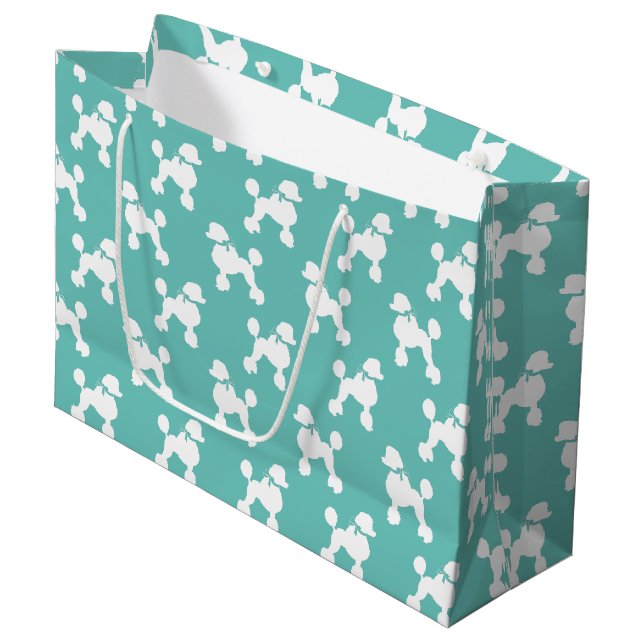 Grand Sac Cadeau Chien de caniche Français (Devant Angle)