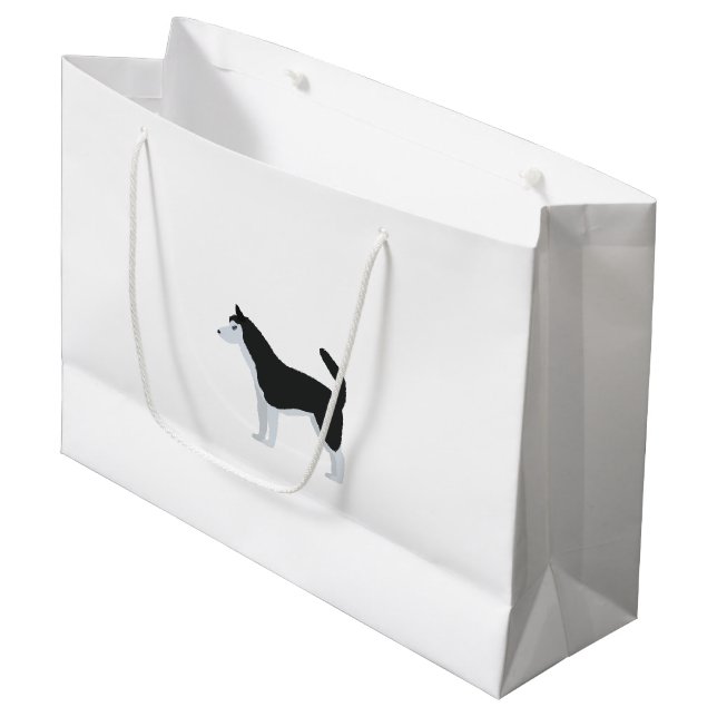 Grand Sac Cadeau Chien de traîneau sibérien (Devant Angle)