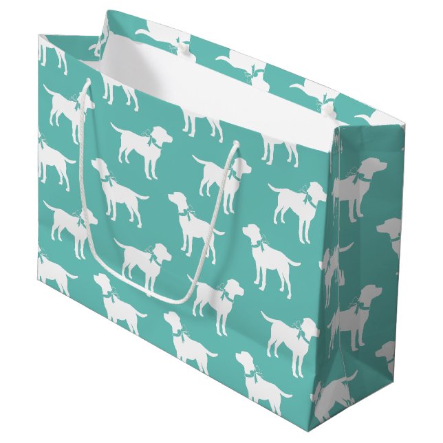 Grand Sac Cadeau Chien Labrador Black Lab Puppy (Devant Angle)