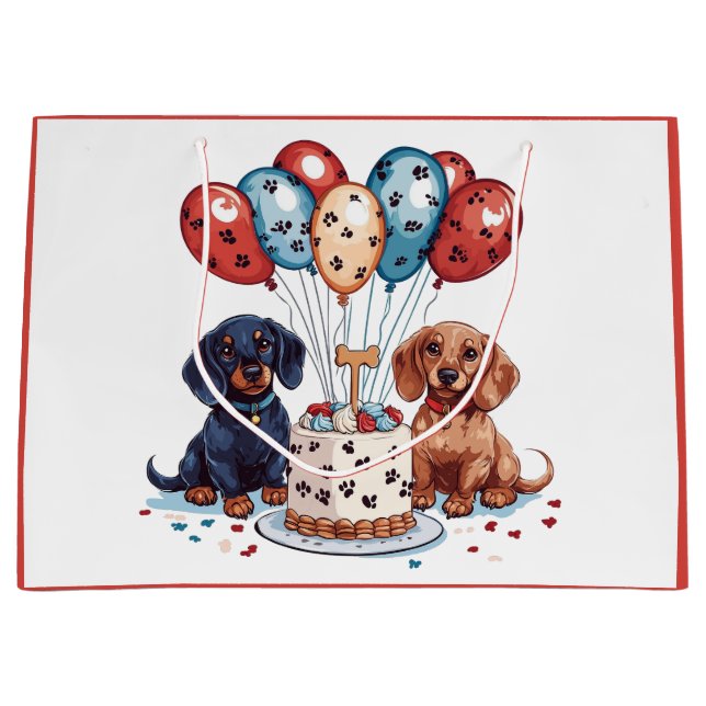 Grand Sac Cadeau Chiens de Dachshund (Devant)