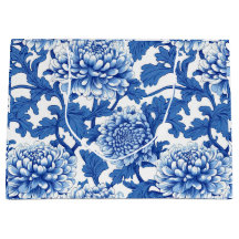 Chinoiserie Florale Peony bleu et blanc