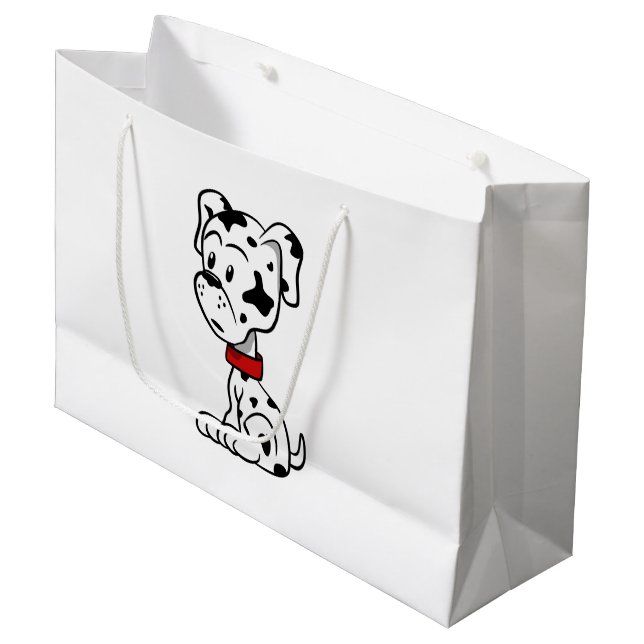 Grand Sac Cadeau Chiot dalmate (Devant Angle)