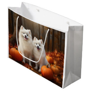 Grand Sac Cadeau Chiots Esquimau Américain Automne Délice Citrouill