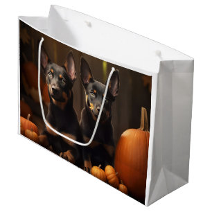Grand Sac Cadeau Chiots Kelpie Australiens Délice d'Automne Citroui