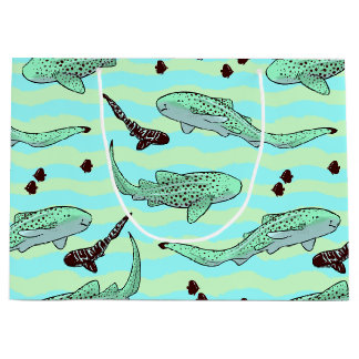 Grand Sac Cadeau Chip de chocolat à la menthe Zebra Sharks