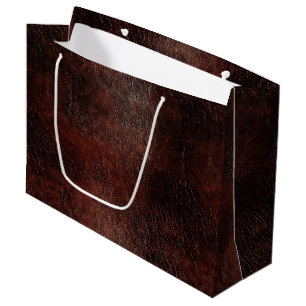 Grand Sac Cadeau Chocolat foncé Cuir Brown