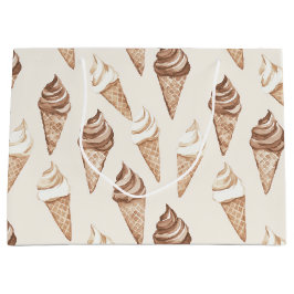 Grand Sac Cadeau Chocolat Mocha Ice Cream Cones Anniversaire
