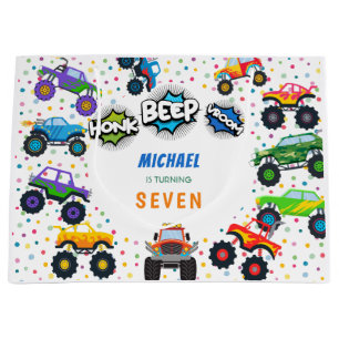 Grand Sac Cadeau Chou beep vroom monstre camions garçon bol d'anniv