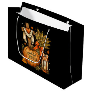 Grand Sac Cadeau Chrétien automne citrouille reconnaissant reconnai