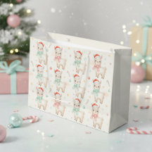 Christmas Alpaca Gift Bag  Cute Holiday Llama 