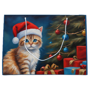 Grand Sac Cadeau Christmas Orange Tabby Kitten