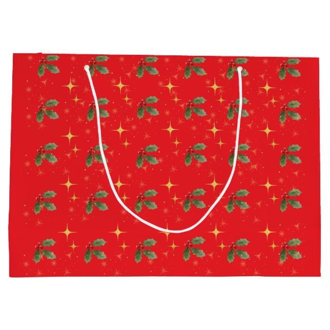 Grand Sac Cadeau Christmas Red Gift Bag (Dos)