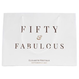 Grand Sac Cadeau Cinquante et fabuleux 50e anniversaire