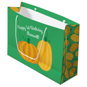 Grand Sac Cadeau Citrouille Anniversaire Fête Enfants