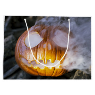 Grand Sac Cadeau Citrouille d'Halloween effrayante