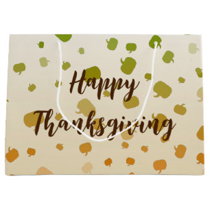 Grand Sac Cadeau Citrouilles de Thanksgiving