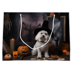 Grand Sac Cadeau Citrouilles maltaises Halloween Épouvantable