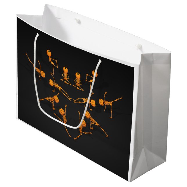 Grand Sac Cadeau Classe de Yoga d'Halloween (Devant Angle)