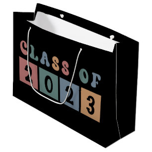 Grand Sac Cadeau Classe rétro de 2023 collégial diplôme cadeau