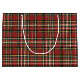 Grand Sac Cadeau Classic Red Plaid Tartan Cozy Christmas