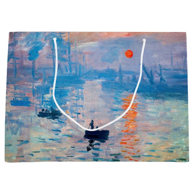 Grand Sac Cadeau Claude Monet - Impression, lever de soleil (Devant)