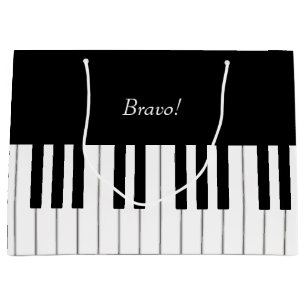 Grand Sac Cadeau Clavier Piano élégant Nom et message personnalis