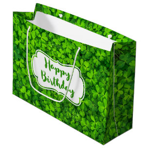 Grand Sac Cadeau Clochers verts luxuriants avec gouttes d'eau Anniv