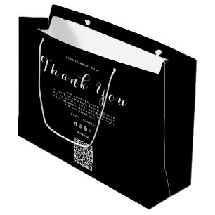 Grand Sac Cadeau Code QR du logo de l'entreprise Merci