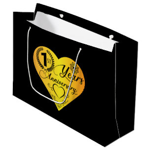 Grand Sac Cadeau Coeur du premier anniversaire