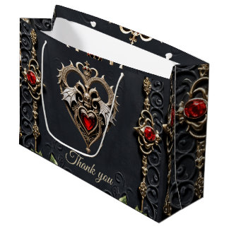 Grand Sac Cadeau Coeur gothique étonnant