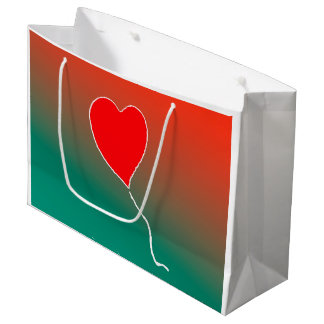 Grand Sac Cadeau Coeur volant