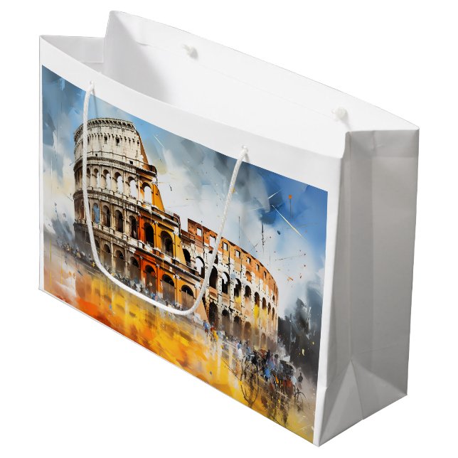 Grand Sac Cadeau Colisée Rome Italie (Devant Angle)