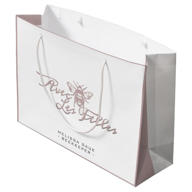 Grand Sac Cadeau Collection d'apiculteurs Classy Hive Garden Fourre (Dos Angle)