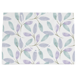 Grand Sac Cadeau Collection Jennifer Feuilles Aquarelle