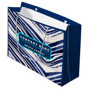 Grand Sac Cadeau Collection rayures populaires bleu marine été bate