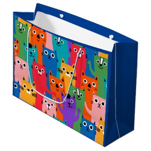 Grand Sac Cadeau Colorful cats