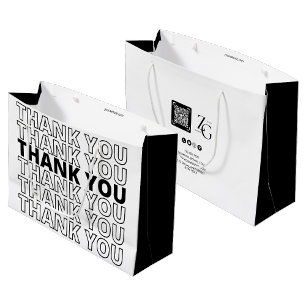 Grand Sac Cadeau Commerce De Merci Moderne Noir Et Blanc