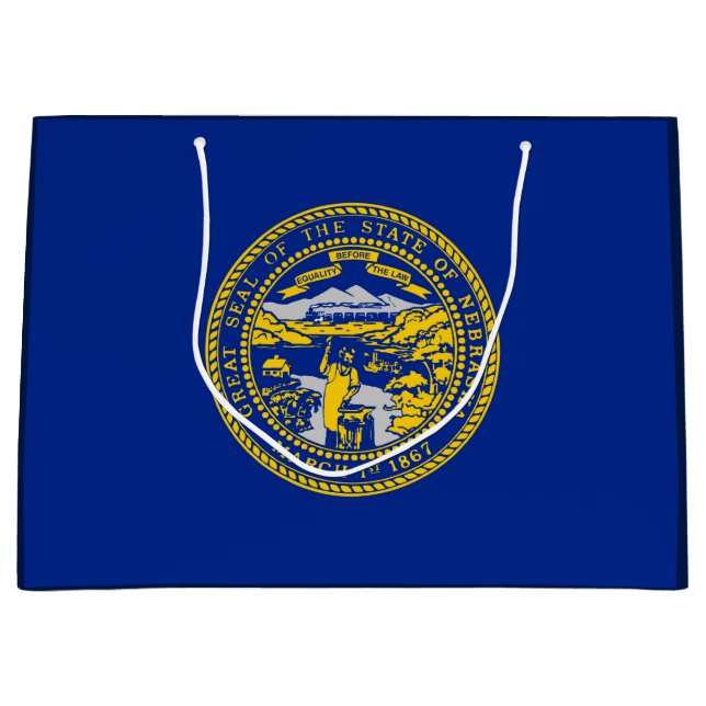 Grand Sac Cadeau Conception de drapeau d'état du Nébraska (Devant)