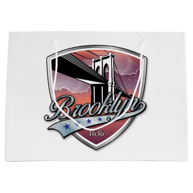 Grand Sac Cadeau Conception de logo de Brooklyn (Devant)