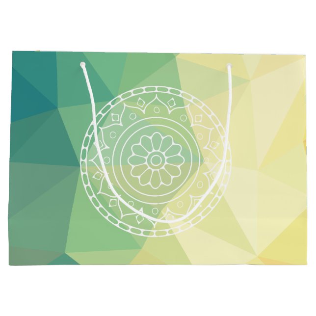 Grand Sac Cadeau Conception de mandala de fleurs rondes (Dos)