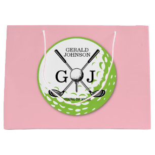 Grand Sac Cadeau Conception de monogramme de golf minimaliste éléga
