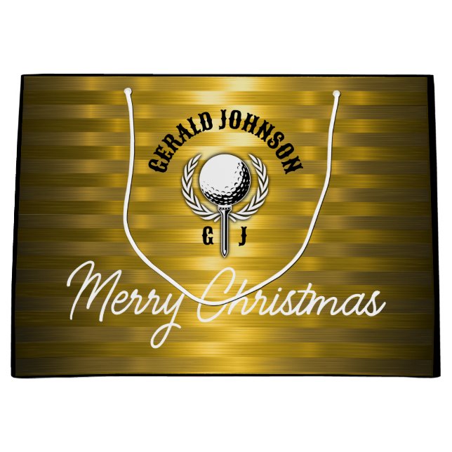Grand Sac Cadeau Conception de monogramme de golf sur mesure (Devant)