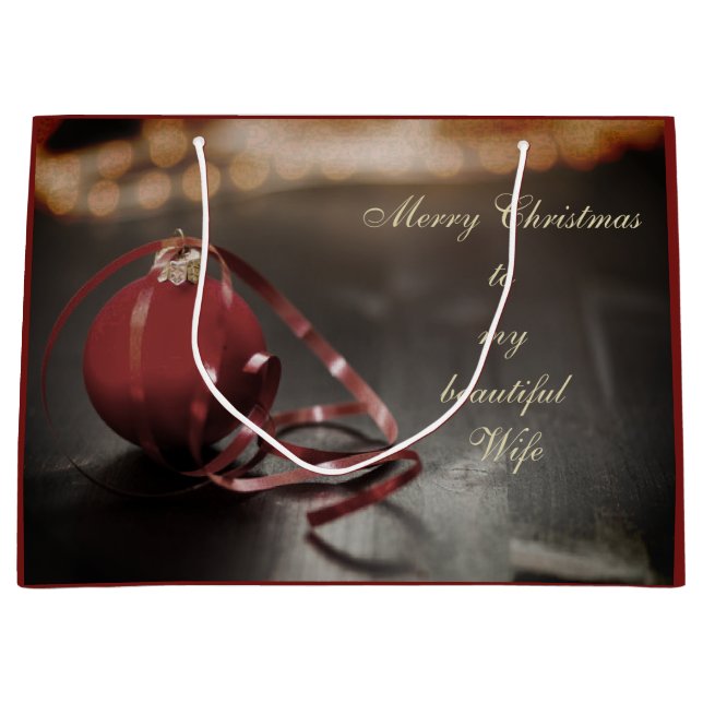 Grand Sac Cadeau Conception personnelle de Joyeux Noël Femme (Devant)