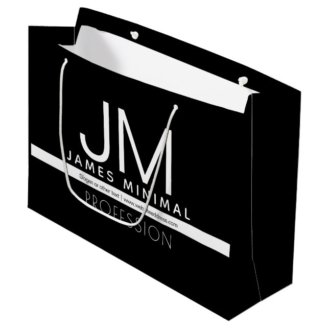 Grand Sac Cadeau Conception professionnelle moderne et minimale | N (Devant Angle)