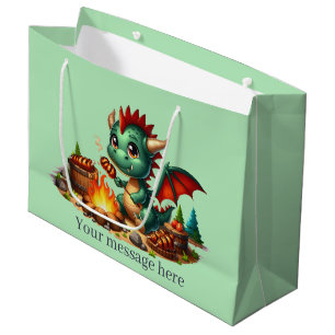 Grand Sac Cadeau Cool BBQ Dragon ajouter du texte