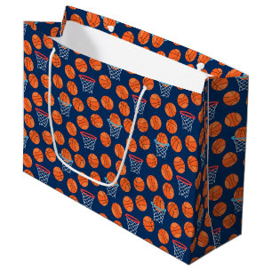 Grand Sac Cadeau cool carrelé basket-ball motif