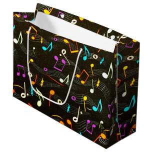 Grand Sac Cadeau Copie de flottement de tissu de notes