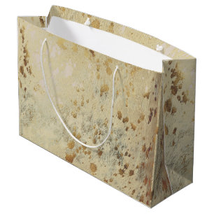 Grand Sac Cadeau Copper Gold Cowhide Imprimer métallurgique