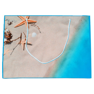 Grand Sac Cadeau Coquillage tropical d'étoiles de mer de plage de